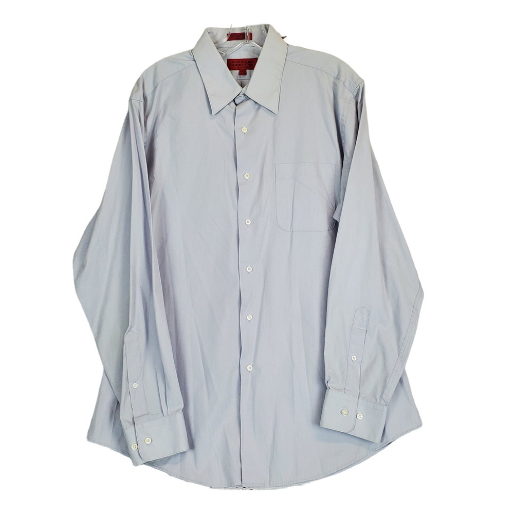 Bergamo NY Gray Long Sleeve Shirt Sz L Button Collared Business Dressy Office